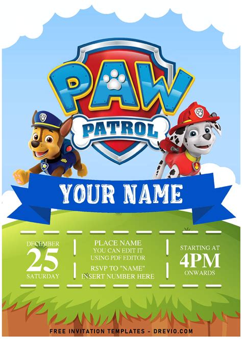 Paw Patrol Invitation Template
